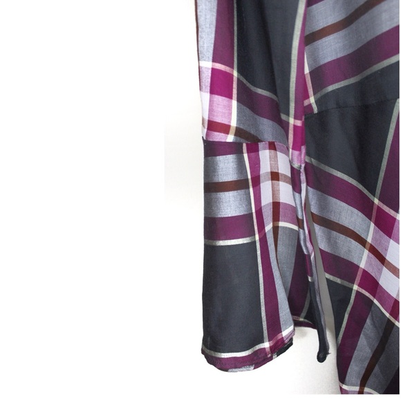 Ann Taylor LOFT Plaid NWT Semi-Sheer Red Plaid Tie Back Tunic Small - Picture 5 of 11